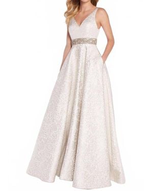Alyce Paris Brocade Evening Gown - Natural
