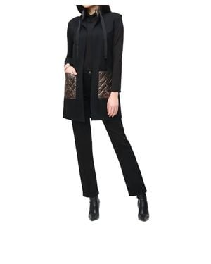 Joseph Ribkoff Heavy Knit And Metallic Quilting Vest - Black