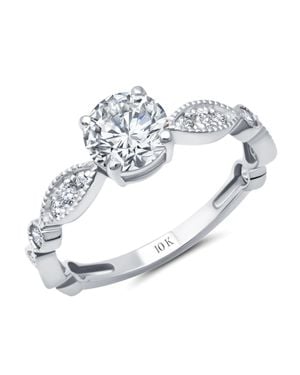 MAX + STONE 10K Or 1 Carat Cubic Zirconia Engagement Or Anniversary Ring - Metallic