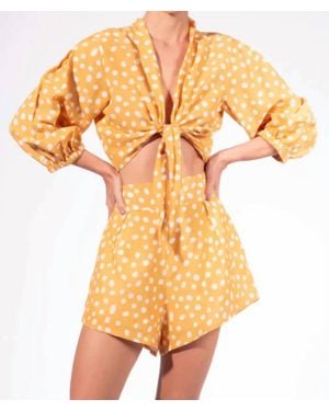 Adriana Degreas High-Waist Polka Dot Shorts - Orange