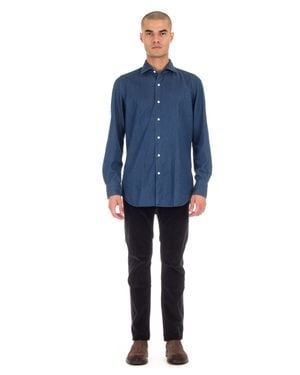 Finamore 1925 Mini Shirt For - Blue