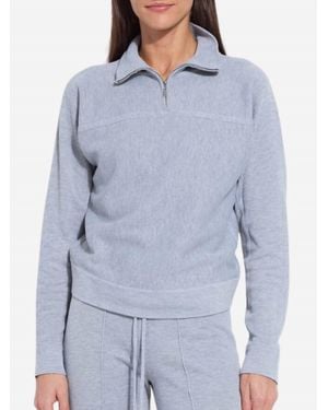 Lyssé Viola Knit Lounge Sweatshirt Top - Blue