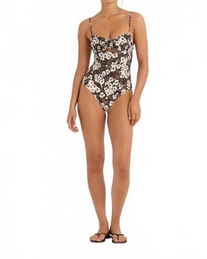 Peony Solstice One Piece Swimsuit - White