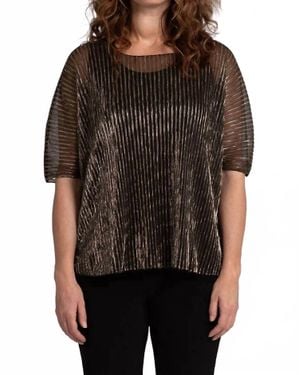 Sympli Pleated Mesh Nu Clip Top - Black