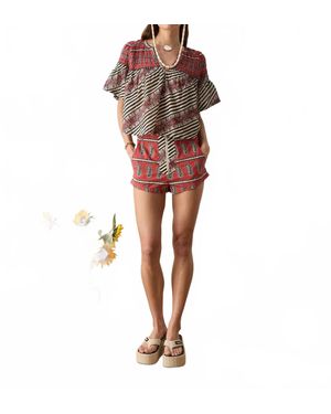 BOTEH Marquee Fluted Blouse - Red