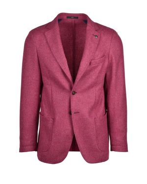 GIH Rounded Wool Jacket With Tailored Fit And Button Closure - Purple