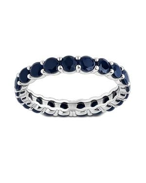 Sterling Forever Sterling Gracie Cz Eternity Ring - Blue