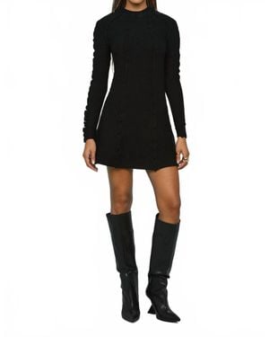 AMUR Walker Lettuce Edge Dress - Black