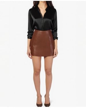 Cami NYC Cillian Genuine Leather Mini Skirt - Black