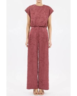 Ulla Johnson Gisella Crinkled Crop Top - Red