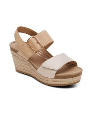 Aetrex Ashley Arch Support Wedge Sandal - Metallic