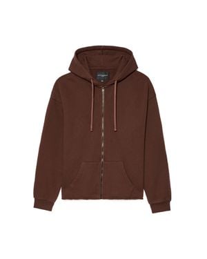 Cult Of Individuality French Terry Zip Hooded Sweatshirt 620 Grams - Brown