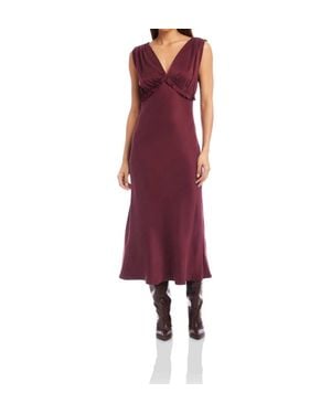 Fifteen Twenty Cierra Ruffle Detail Midi Dress - Red