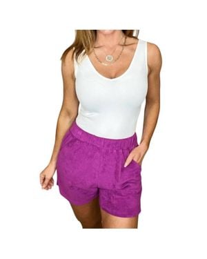 P.S. Kate French Terry Shorts - Purple