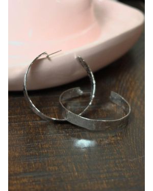 West & Co. Hammered Hoop Earrings - Gray