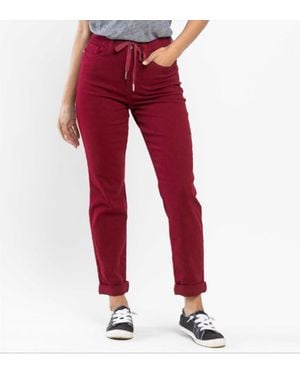 Judy Blue High Waisted Pull On Double Cuff Jogger - Red