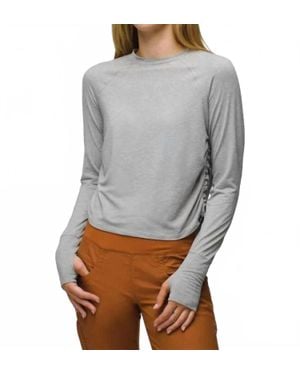 Prana Sol Searcher Long Sleeve Crew Top - Gray