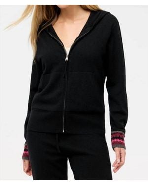 Johnny Was Crochet Cuff Hoodie - Black