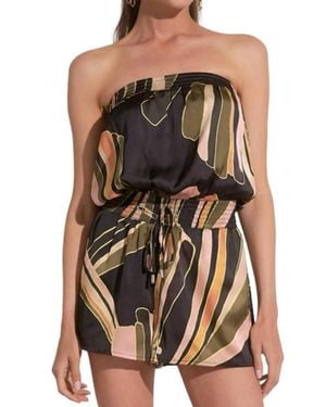 Elan Abstract Print Romper - Black