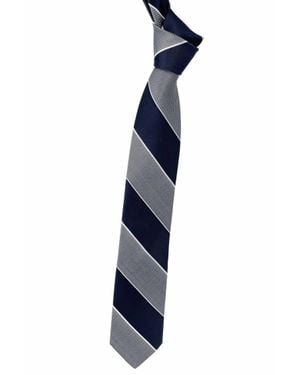 Robert Talbott Textured Stripe Woven Silk Tie - Blue