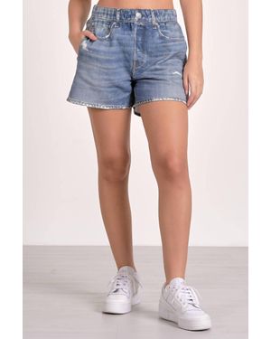 Elan Faux Denim Shorts - Blue