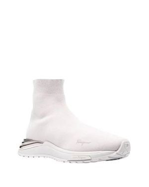 Ferragamo Ankle Sock Sneakers - White