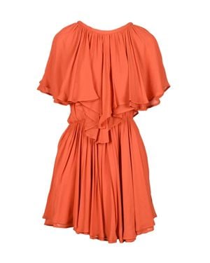 Dondup Chiffon Dress Elastic Waist - Orange