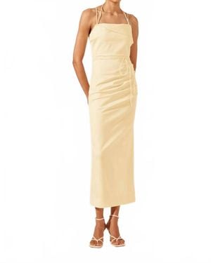 Shona Joy Lani Draped Cross Back Midi Dress - White