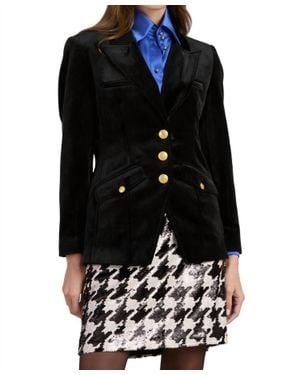 tyler boe Goldie Velvet Blazer - Black