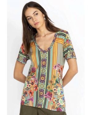 Johnny Was The Hunter V-Neck Top - Multicolor