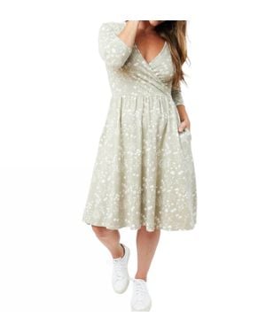 Mata Traders Callie Long Sleeve Wrap Dress - Natural