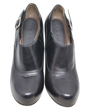 Marni Buckled Low Cut Round-Toe Heel Booties - Black