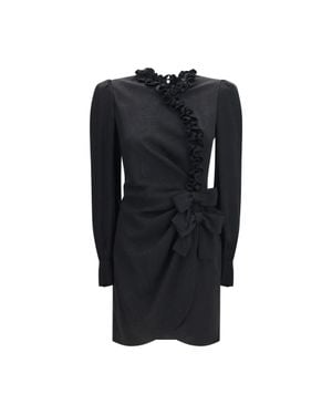 Alessandra Rich Silk Cocktail Dress - Black