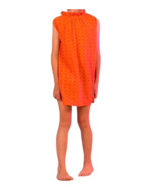 Longlivethequeen Girl Broderie Dress - Orange