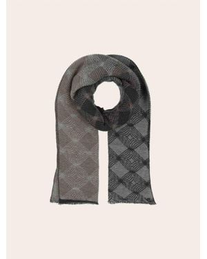 V. Fraas Geo Metallic Plisse Scarf - Gray