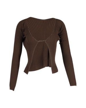 Jacquemus La Maille Pralù Longue Logo Cardigan - Brown