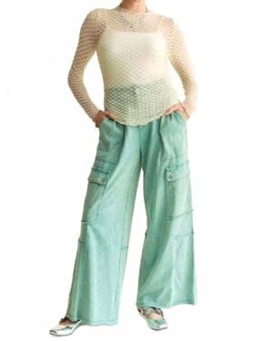 Davi & Dani Delicate Dot Lace Mesh Layering Top - Green