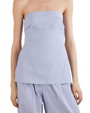 St. Agni Strapless Tie Back Top - Blue