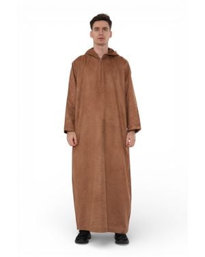 Arabic Thobes Hooded Eid Camel Moroccan Jubba Robe Ramadan Eid Thobe - Brown