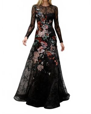 Saiid Kobeisy Long-Sleeved Maxi Evening Dress - Black