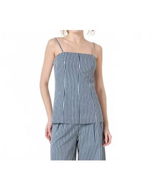 English Factory Harbor Line Structured Cami Top - Blue