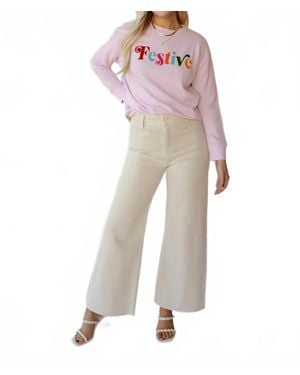 Shiraleah Festive Long Sleeve Sweatshirt - Pink