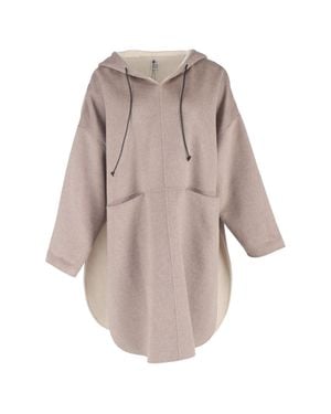 TOTEME Hooded Felted-Flannel Poncho Coat - Brown