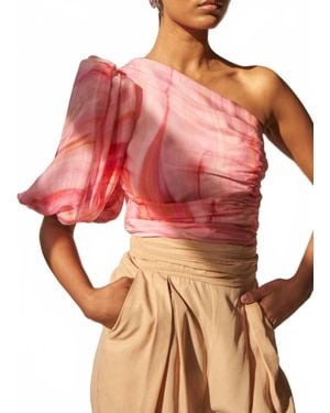 AIIFOS Megan One Shoulder Top - Red