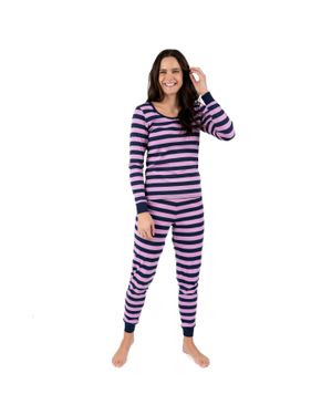 Leveret Two Piece Cotton Pajamas Striped - Purple