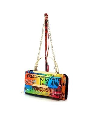 Alba Handbag Graffiti Clutch Wallet - Blue