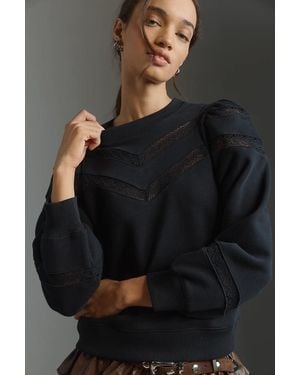 Rails Isles Crew-Neck Lace Pullover - Gray