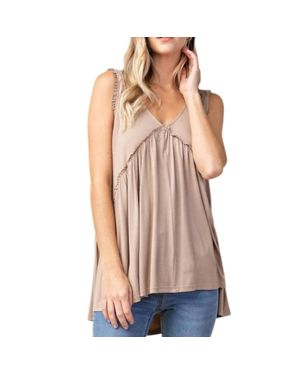 Kori Frilly Swing Tank Top - Brown