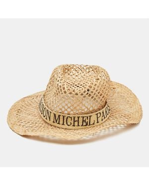 Maison Michel Straw Sun Hat M - Metallic