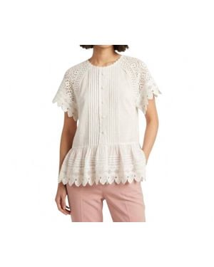 Zimmermann Aliane Crochet Sheer Top - Multicolor
